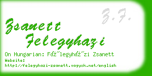 zsanett felegyhazi business card